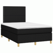 Décoshop26 - Cadre de lit LED avec sommier tête de lit matelas 120 x 200 cm tissu noir TDL0209290 - noir 3001708982725