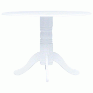 Décoshop26 - Table de salle à manger design classique 106 cm bois d'hévéa massif blanc DEC036757 - blanc Bois massif 3000261383970