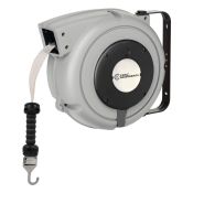 Enrouleur électrique à rappel automatique à ressort COW - ruban électrifiable 20m - carter plastique fermé gris/noir Enrouleur électrique à rappel automatique à ressort COW - ruban électrifiable 20m - carter plastique fermé gris/noir