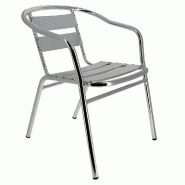 Fauteuil d'extérieur empilable Bruxelles en aluminium