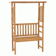 Helloshop26 - Banc de jardin meuble de patio d'extérieur terrasse avec pergola 115 cm bois de teck solide - Bois massif 3000638582722_0