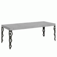 Itamoby Table Extensible Karamay Premium 180/440X90 Cm Pieds Béton Anthracite - gris 8050598903452