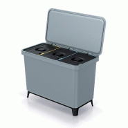 Keden Systema - Poubelle à 3 Compartiments 10L chacun de couleur Grise - gris plastique ZA5522