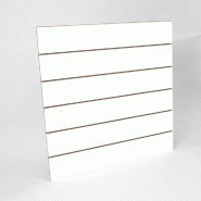 Panneau rainuré blanc R20 120x120cm - Rainurage large 20cm - Finition laquée - Fibre haute densité
