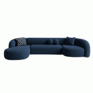 STELLAMEUBLES Canapé SERENITY angle gauche Bleu Encre - 3667335250660