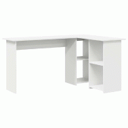 VidaXL Bureau avec étagère Blanc 142 x 102 x 73 cm Bois d'ingénierie Modèle Vega Executive Bois - 869290