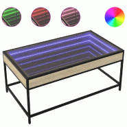 VidaXL Table basse avec LED infini chêne sonoma 90x50x41 cm Modèle Eclipse Pure - 847688