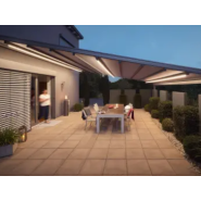 Auvent abri de terrasse avec toile résistante aux intempéries Perea P70