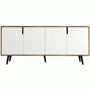 Buffet 4 portes en aggloméré Latina Modern blanc et noyer Hanah Home - 8684284023805 Buffet 4 portes en aggloméré Latina Modern blanc et noyer Hanah Home - 8684284023805