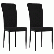 Chaises à manger lot de 2 Noir Velours Modèle Pervanel - 326099 Chaises à manger lot de 2 Noir Velours Modèle Pervanel - 326099