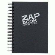 Clairefontaine Lot de 5 Cahier spiralé Zap Book de 160 feuilles de papier croquis blanc, 80 g/m², A5, couv. Noire - 3329680083620