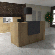 Comptoir d'accueil Delta First avec réhausse - Mobel Linea. - 144, Anthracite, Chêne veiné_0