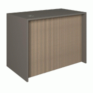 Comptoir Vertigo simple blanc et bois et  1 tiroir  1 tablette L120cm anthracite