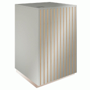 Comptoir Vertigo T03 MDF naturel et gris aluminium avec tiroir 60x60x93cm