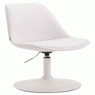 Décoshop26 - Chaise de salle à manger x1 pivotante hauteur réglable en PVC blanc et pied trompette en métal blanc 10_0008273 - blanc métal 300026