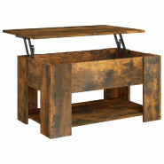 Décoshop26 - Table basse dessus relevable design moderne et contemporaine 79 x 49 x 41 cm bois d'ingénierie marron DEC038473 - marron Bois massif 30