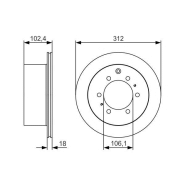 Disque de frein Bosch 0986479R57 - ventilé - côté arrière - boîte de 1 disque Disque de frein Bosch 0986479R57 - ventilé - côté arrière - boîte de 1 disque