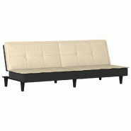 Helloshop26 - Canapé-lit crème tissu 02_0020414 - polyester 3001089388000