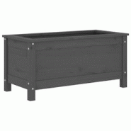 Helloshop26 - Jardinière bac lit surélevé plantes fleurs terrasse jardin 82,5 x 40 x 39 cm bois massif de pin gris 02_0037933 - 3000217794652 Helloshop26 - Jardinière bac lit surélevé plantes fleurs terrasse jardin 82,5 x 40 x 39 cm bois massif de pin gris 02_0037933 - 3000217794652