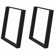 Helloshop26 - Lot de 2 pieds de table à manger en U 70 x 72 cm solide moderne avec stabilité réglable en acier noir 02_0057072 - noir acier 3000239