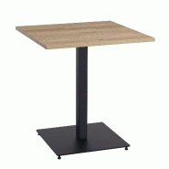 METRO PROFESSIONAL Table de restaurant Garrido, acier/frêne mélaminé, 70 x 70 cm, marron/noir - marron acier 4067373544568