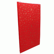 Pochettes cadeaux "décorations" rouge 24+7,5x41cm - par 50