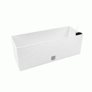 Prosperplast - Jardinière rectangulaire 17 litres avec arrosage automatique, blanche, 52x20x19 cm - blanc plastique ZA694
