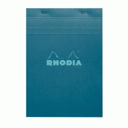 RHODIA Lot de 10 Bloc N°16 paon format 148x210 / A5, 80 feuilles 80 g/m² agrafées, quadrillé 5x5 - 3037920163024