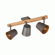Spot plafonnier métal nickel antique 3xE14 max 25W - Trio - Bell - beige métal 4017807502589
