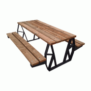 Table pique nique en Douglas avec assises Kompose - Mobilier Urbain_0