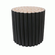 Tabouret rondins de bois noir