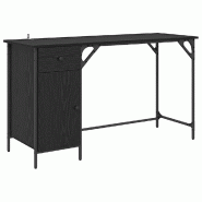 VidaXL Bureau d'ordinateur avec tiroir Chêne noir 131 x 48 x 75 cm Modèle Orion Sud - 882834