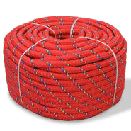 Vidaxl corde de bateau polypropylène 14 mm 50 m rouge 91293