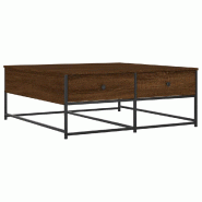 VidaXL Table basse chêne marron 100x99x40 cm bois d'ingénierie Modèle Atlas Office Pro Chic - 835298
