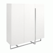 AC ANGEL CERDA Angel Cerdá Buffet haut en bois blanc et acier chromé 3053C 120 x 42 x 135 - blanc Bois manufacturé 8435631003304 AC ANGEL CERDA Angel Cerdá Buffet haut en bois blanc et acier chromé 3053C 120 x 42 x 135 - blanc Bois manufacturé 8435631003304