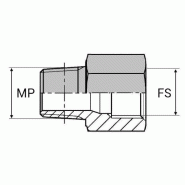 Adaptateur droit mâle NPT x femelle SAE - 3/4' , 26.56 , 1"1/16' , 24.69