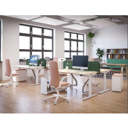 Bureau assis-debout ergonomique avec réglage en hauteur électrique - Plateau en mélaminé ou en stratifié - Hiya Bureau assis-debout ergonomique avec réglage en hauteur électrique - Plateau en mélaminé ou en stratifié - Hiya