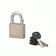 Cadenas à clé rectangulaire Quadra, chantier, 50mm, anse acier cémenté nickelé, 4 clés réversibles - SP - gris 3150268955202 Cadenas à clé rectangulaire Quadra, chantier, 50mm, anse acier cémenté nickelé, 4 clés réversibles - SP - gris 3150268955202
