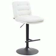 CLP Tabouret de bar Damar similicuir Blanc /Noir - blanc polyester 322911 CLP Tabouret de bar Damar similicuir Blanc /Noir - blanc polyester 322911