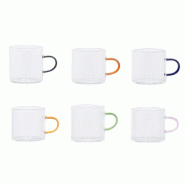 Coffret de 6 tasses en verre LUMA 12 cl - Transparent / Cristal Rond Verre Table Passion 8.50x6.00 cm - verre 3106233850010 Coffret de 6 tasses en verre LUMA 12 cl - Transparent / Cristal Rond Verre Table Passion 8.50x6.00 cm - verre 3106233850010