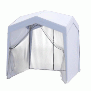 COSTWAY Pavillon 3x3m, pop-up, 2 moustiquaires, sac à roulettes, imperméable, stable, hivernal. - blanc métal ZB34716IT