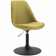 Décoshop26 - Chaise de salle à manger x1 pivotante hauteur réglable en tissu vert et pied trompette en métal noir 10_0003772 - noir 3000251759198 Décoshop26 - Chaise de salle à manger x1 pivotante hauteur réglable en tissu vert et pied trompette en métal noir 10_0003772 - noir 3000251759198
