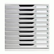 Exacompta MODULO A4 10 tiroirs fermés Office gris lumière/granit - gris matière synthétique 302041D