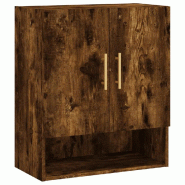 Helloshop26 - Armoire murale design moderne 60 x 31 x 70 cm grand espace de rangement en bois d'ingénierie chêne fumé 02_0048758 - Bois massif 3000
