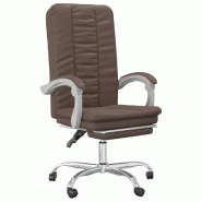 Helloshop26 - Chaise fauteuil siège pivotante de inclinable de bureau informatique étude similicuir brun 02_0024256 - métal 3000215336946
