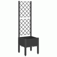 Helloshop26 - Jardinière bac lit surélevé plantes fleurs terrasse jardin avec treillis 40 x 40 x 142 cm PP noir 02_0038293 - 3000214208053 Helloshop26 - Jardinière bac lit surélevé plantes fleurs terrasse jardin avec treillis 40 x 40 x 142 cm PP noir 02_0038293 - 3000214208053