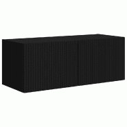 Helloshop26 - Meuble TV mural moderne minimaliste 78,5 x 31 x 29,5 cm rangement stylé en bois d'ingénierie noir 02_0054901 - noir Bois massif 300023