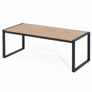 Helloshop26 - Table de jardin 200 x 90 x 75 cm pour 8 personnes design ergonomique avec trou de parasol en bois d'acacia naturel 20_0018202 - Bois mas