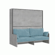 Itamoby Lit double escamotable Kando avec canapé et matelas en ciment, bleu - bleu 8050598059975