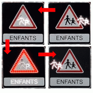 Panneau A13a défilant solaire - Avec Horloge de Programmation
